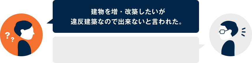 建物を増・改築したいが違反建築なので出来ないと言われた。